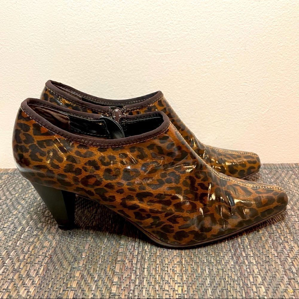 Boston Design Studio Water Resistant Low Heel Leopard Bootie 8